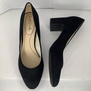 New LifeStride Faux Black Suede Taylor Women’s Block Heel Pumps Sz 10M Comfort